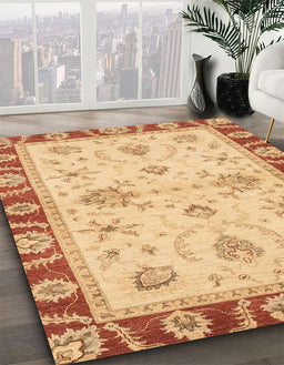 Machine Washable Abstract Orange Rug in a Family Room, wshabs3999