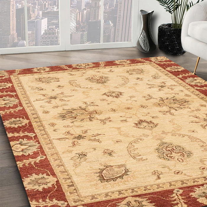 Machine Washable Abstract Orange Rug in a Family Room, wshabs3999