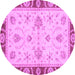 Round Machine Washable Abstract Purple Modern Area Rugs, wshabs3999pur