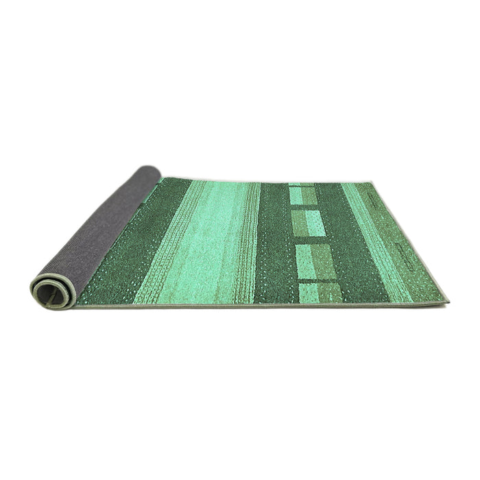 Sideview of Abstract Turquoise Modern Rug, abs399turq