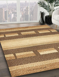 Abstract Light Brown Modern Rug, abs399