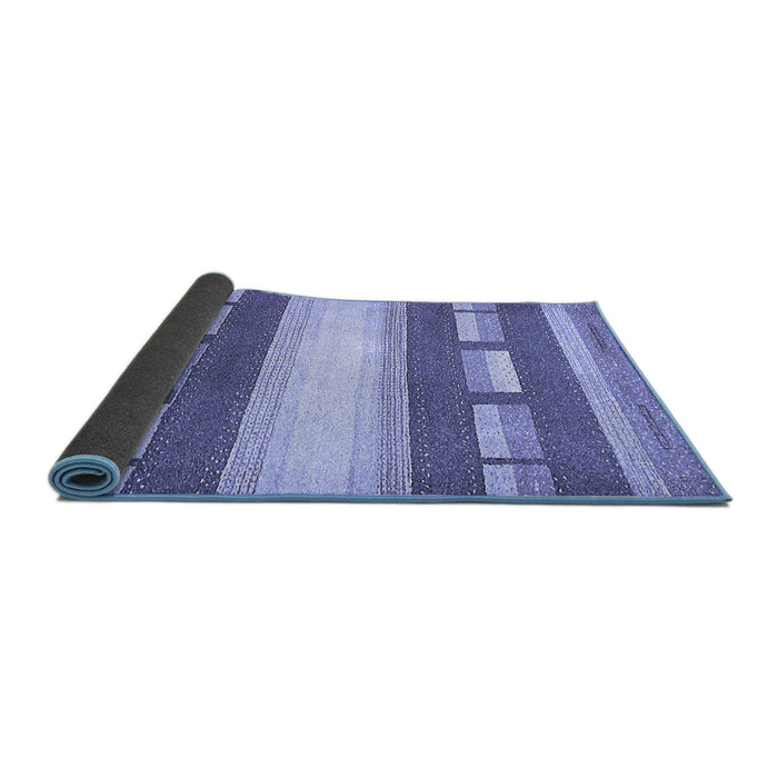 Sideview of Abstract Blue Modern Rug, abs399blu