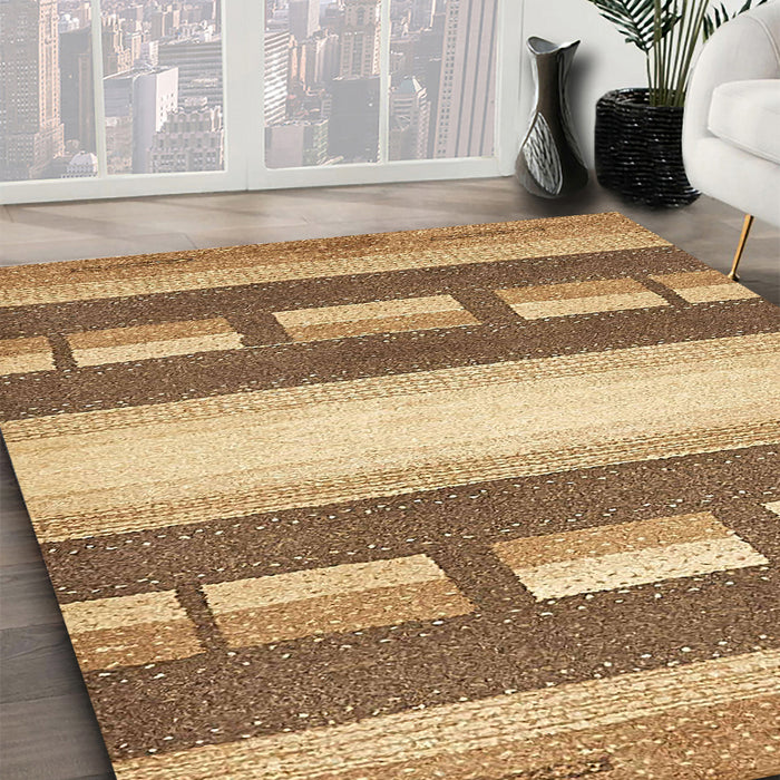 Machine Washable Abstract Light Brown Rug in a Family Room, wshabs399