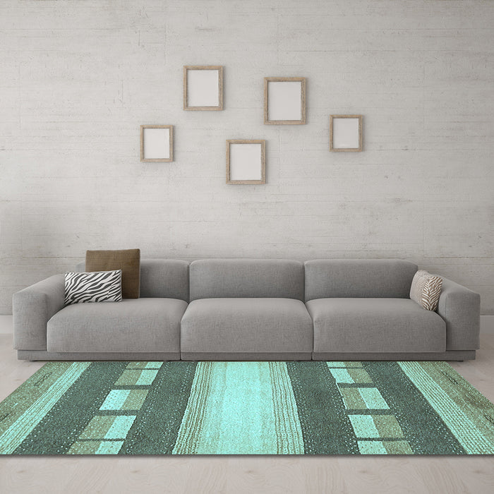 Machine Washable Abstract Light Blue Modern Rug in a Living Room, wshabs399lblu