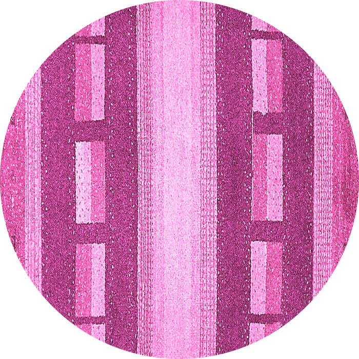 Round Abstract Pink Modern Rug, abs399pnk