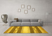 Machine Washable Abstract Yellow Modern Rug in a Living Room, wshabs399yw