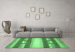 Machine Washable Abstract Emerald Green Modern Area Rugs in a Living Room,, wshabs399emgrn