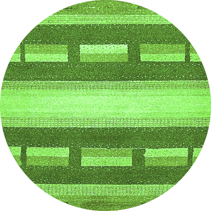 Round Abstract Green Modern Rug, abs399grn