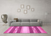 Machine Washable Abstract Pink Modern Rug in a Living Room, wshabs399pnk