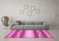 Machine Washable Abstract Pink Modern Rug, wshabs399pnk