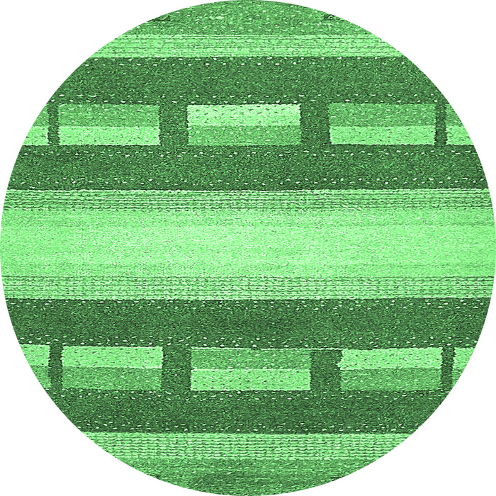 Round Abstract Emerald Green Modern Rug, abs399emgrn
