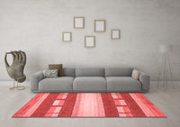 Machine Washable Abstract Red Modern Rug, wshabs399red