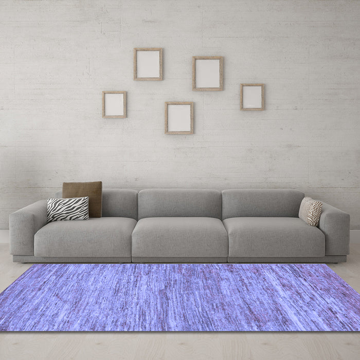 Machine Washable Abstract Blue Modern Rug in a Living Room, wshabs39blu