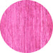 Round Machine Washable Abstract Pink Modern Rug, wshabs39pnk