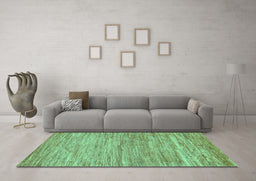 Machine Washable Abstract Turquoise Modern Area Rugs in a Living Room,, wshabs39turq
