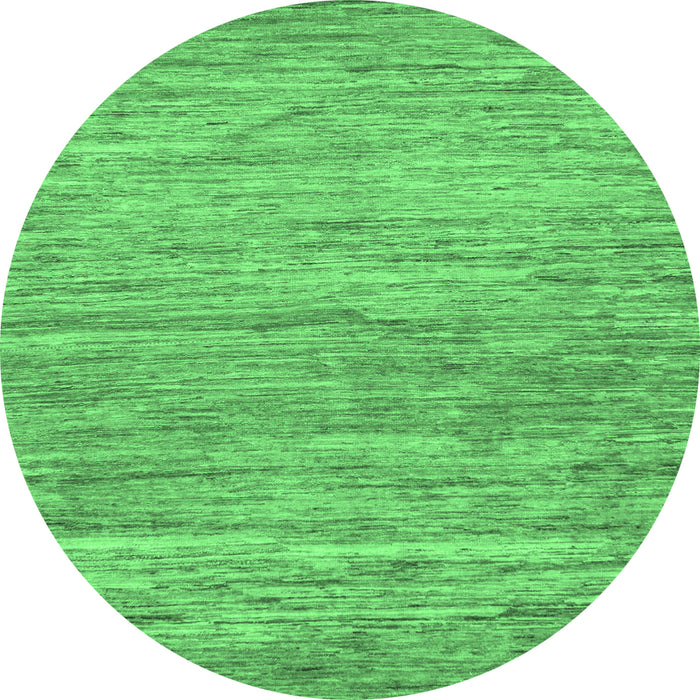 Round Abstract Emerald Green Modern Rug, abs39emgrn