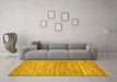 Machine Washable Abstract Yellow Modern Rug in a Living Room, wshabs39yw