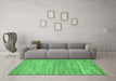 Machine Washable Abstract Emerald Green Modern Area Rugs in a Living Room,, wshabs39emgrn