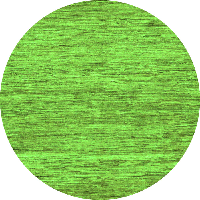 Round Machine Washable Abstract Green Modern Area Rugs, wshabs39grn