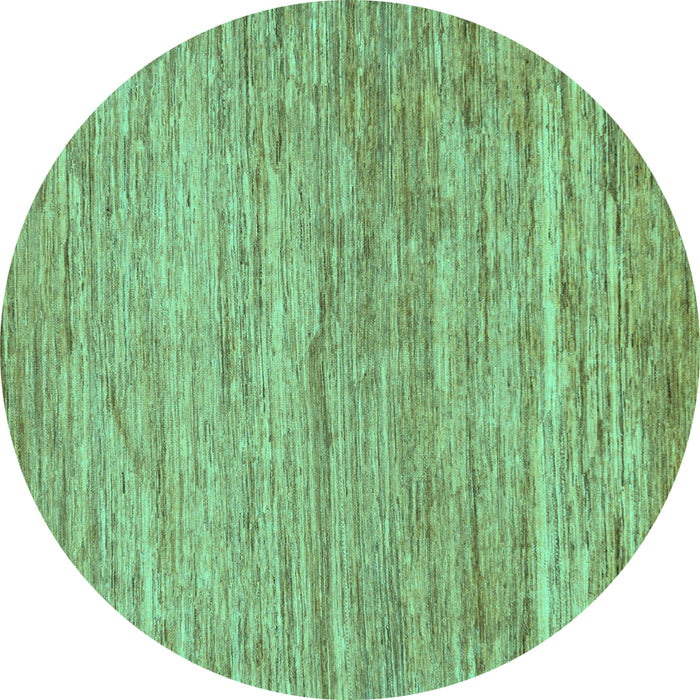 Round Machine Washable Abstract Turquoise Modern Area Rugs, wshabs39turq