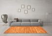 Machine Washable Abstract Orange Modern Area Rugs in a Living Room, wshabs39org