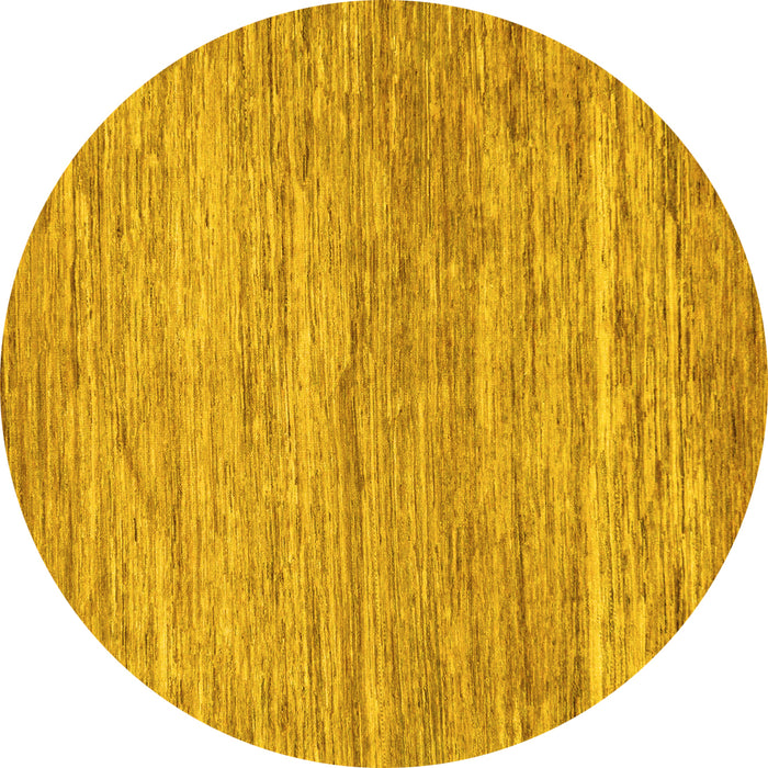 Round Abstract Yellow Modern Rug, abs39yw