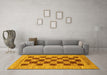 Machine Washable Checkered Yellow Modern Rug in a Living Room, wshabs3yw