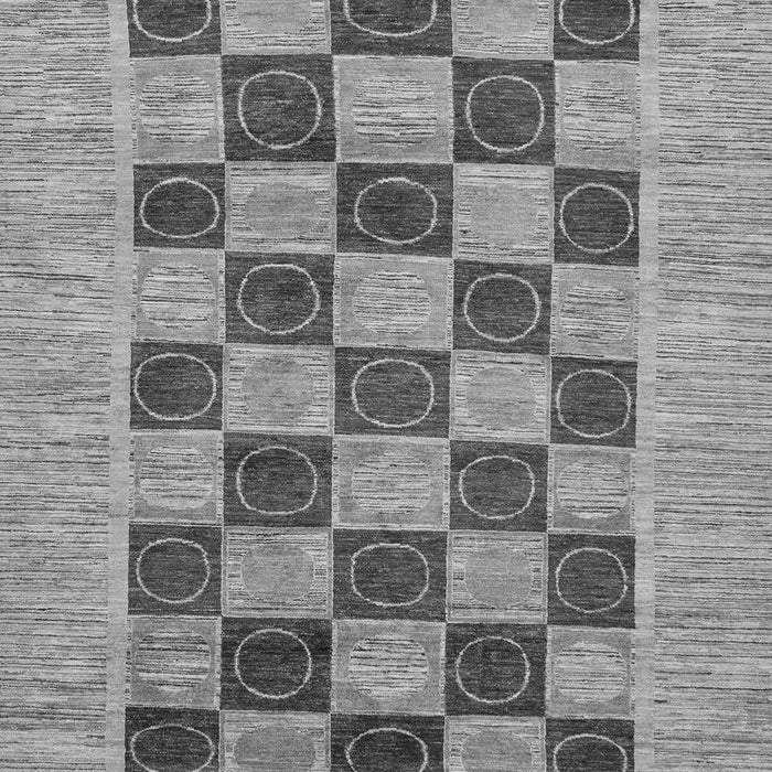 Machine Washable Checkered Gray Modern Rug, wshabs3gry