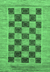 Checkered Emerald Green Modern Rug, abs3emgrn