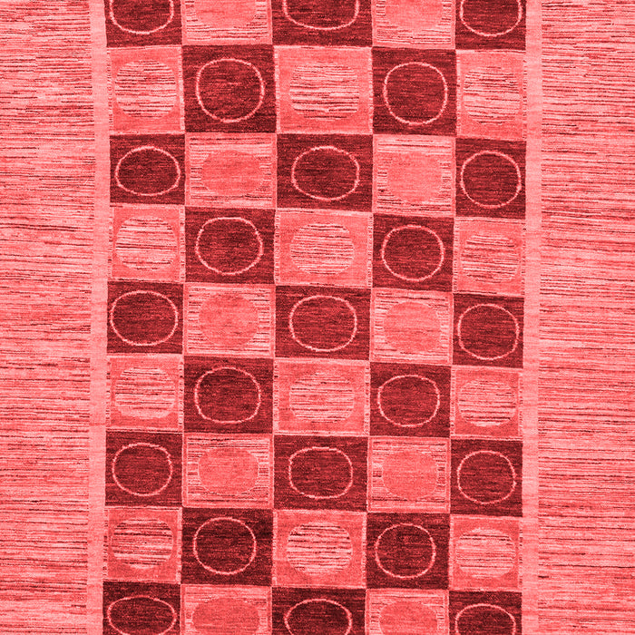 Machine Washable Checkered Red Modern Rug, wshabs3red