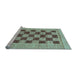 Sideview of Machine Washable Checkered Light Blue Modern Rug, wshabs3lblu