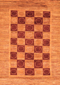 Checkered Orange Modern Rug, abs3org