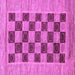 Square Machine Washable Checkered Purple Modern Area Rugs, wshabs3pur