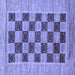 Square Machine Washable Checkered Blue Modern Rug, wshabs3blu