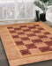 Abstract Orange Checkered Rug in Family Room, abs3