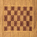 Square Machine Washable Checkered Brown Modern Rug, wshabs3brn