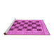 Sideview of Machine Washable Checkered Purple Modern Area Rugs, wshabs3pur