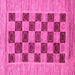 Square Checkered Pink Modern Rug, abs3pnk