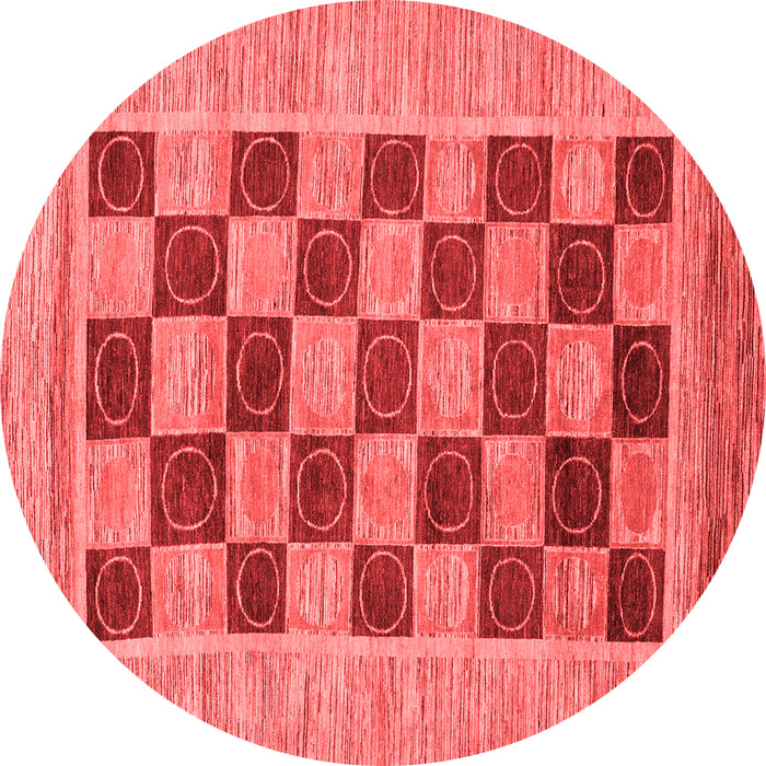 Machine Washable Checkered Red Modern Rug, wshabs3red