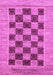 Machine Washable Checkered Purple Modern Area Rugs, wshabs3pur