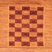 Square Checkered Orange Modern Rug, abs3org