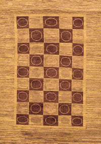 Checkered Brown Modern Rug, abs3brn