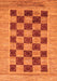 Machine Washable Checkered Orange Modern Area Rugs, wshabs3org