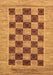 Machine Washable Checkered Brown Modern Rug, wshabs3brn