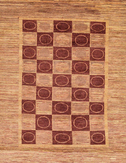 Abstract Orange Checkered Rug, abs3