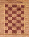 Abstract Orange Checkered Rug, abs3