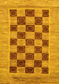 Checkered Yellow Modern Rug, abs3yw