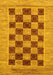 Machine Washable Checkered Yellow Modern Rug, wshabs3yw