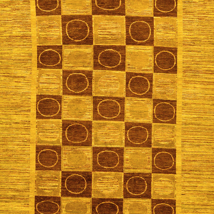 Machine Washable Checkered Yellow Modern Rug, wshabs3yw