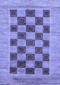 Checkered Blue Modern Rug, abs3blu